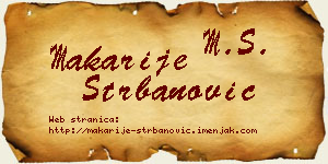 Makarije Štrbanović vizit kartica